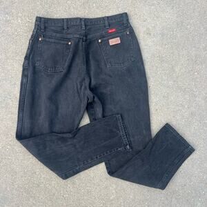 Vintage 90s Wrangler Black Cowgirl Wedgie Patch Pocket Jeans 12MWZWK 17/18x32